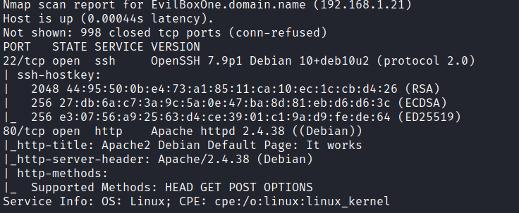 evilbox-one-vulnhub-walkthrough-nmap