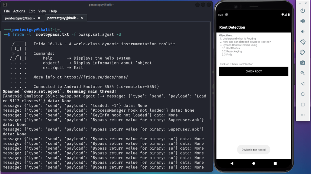 root-detection-bypass-using-frida-tools-script