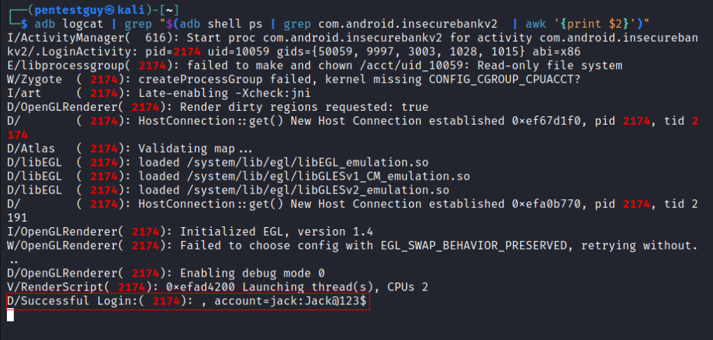 adb-logcat-insecurebankv2