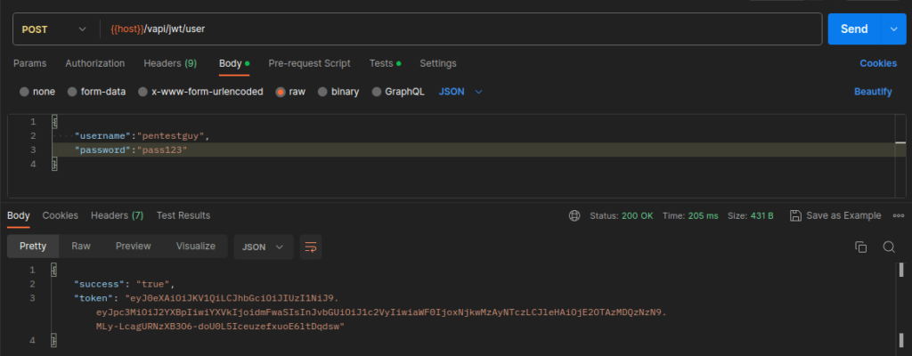 vapi-vulnerable-api-walkthrough-weakjwt