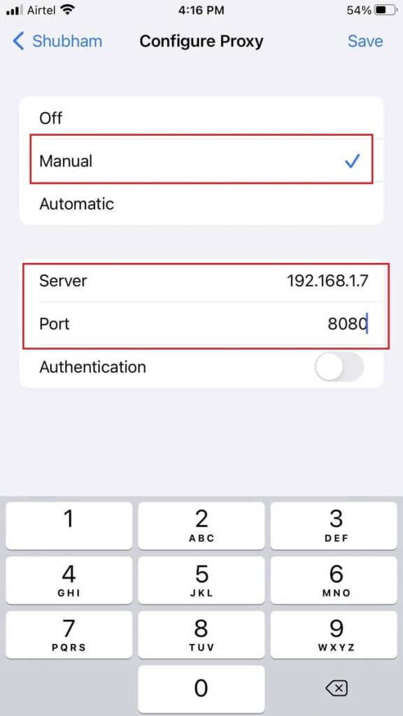 setup-proxy-in-iphone