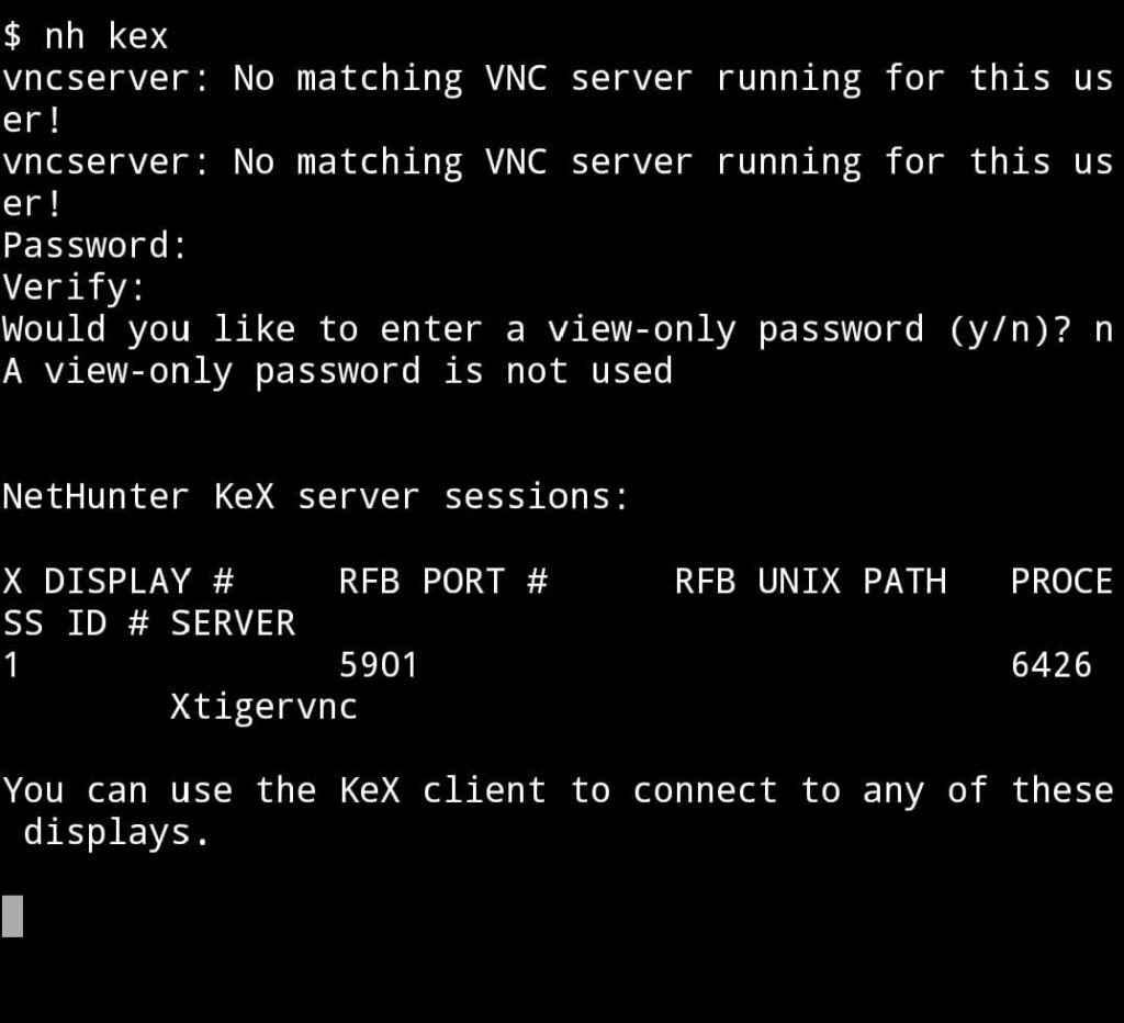 run-nethunter-kex