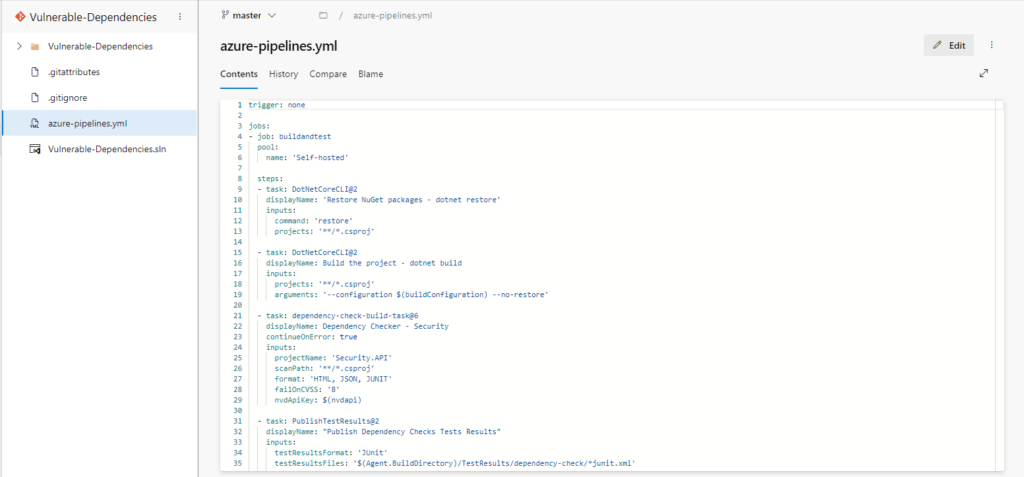 vulnerable-dependency-repo-in-azure-pipeline
