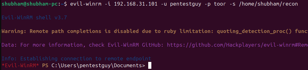 load-powershell-evil-winrm